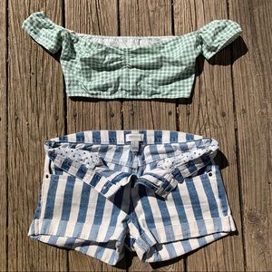 Denim striped shorts size 28